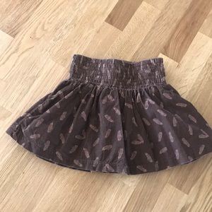 Feather print skirt